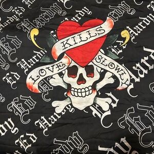 Ed Hardy Monochrome Graphic Silken Scarf
